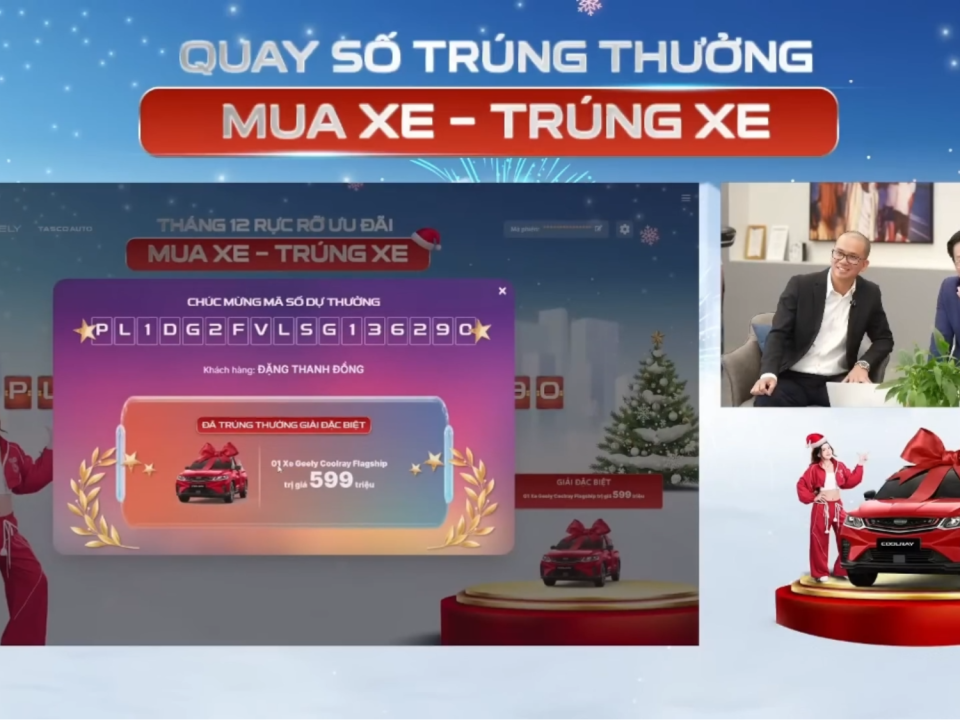 Cùng thời điểm triển khai chương trình khuyến mại, Geely Việt Nam cũng đã hoàn thiện hệ thống 52 showroom và hơn 100 điểm dịch vụ trên toàn quốc. Mạng lưới này được xây dựng theo tiêu chuẩn toàn cầu của Geely, kết hợp cùng hệ sinh thái dịch vụ di chuyển toàn diện từ Tasco Auto, giúp khách hàng tại mọi vùng miền có thể tiếp cận xe và dịch vụ hậu mãi một cách thuận tiện, đồng bộ và an tâm. Geely khẳng định cam kết đưa đến thị trường Việt Nam những sản phẩm công nghệ cao, hiện đại và được phát triển dựa trên DNA an toàn – giá trị cốt lõi làm nên danh tiếng toàn cầu của thương hiệu. Truy cập https://geely.vn hoặt hotline 1900 055 568 để tìm hiểu thông tin chi tiết các mẫu xe của Geely. Theo dõi các hoạt động, thông tin và chương trình khuyến mãi mới nhất của Geely tại: https://www.facebook.com/geelyauto.vietnam Giá bán niêm yết của các mẫu xe Geely tại Việt Nam: Coolray Standard giá 499.000.000 đ Coolray Premium giá 539.000.000 đ Coolray Flagship giá 599.000.000 đ Geely EX5 Pro giá 839.000.000 đ Geely Max giá 889.000.000 đ Monjaro Premium giá 1.149.000.000 đ Monjaro Flagship giá 1.199.000.000 đ Geely Việt Nam – Một thành viên của Tasco Auto.